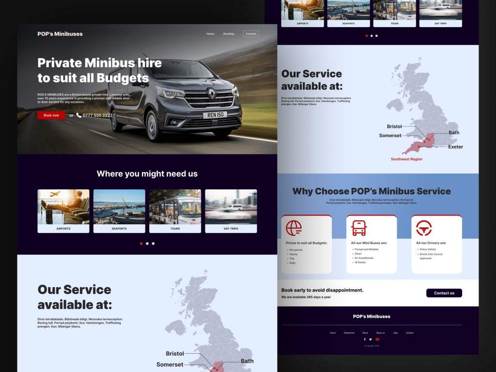 Webdesign for Minibus Business