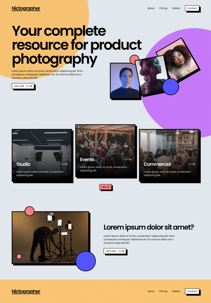 Photography Website design