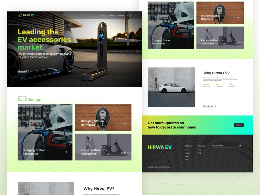 web design for EV manufacturers